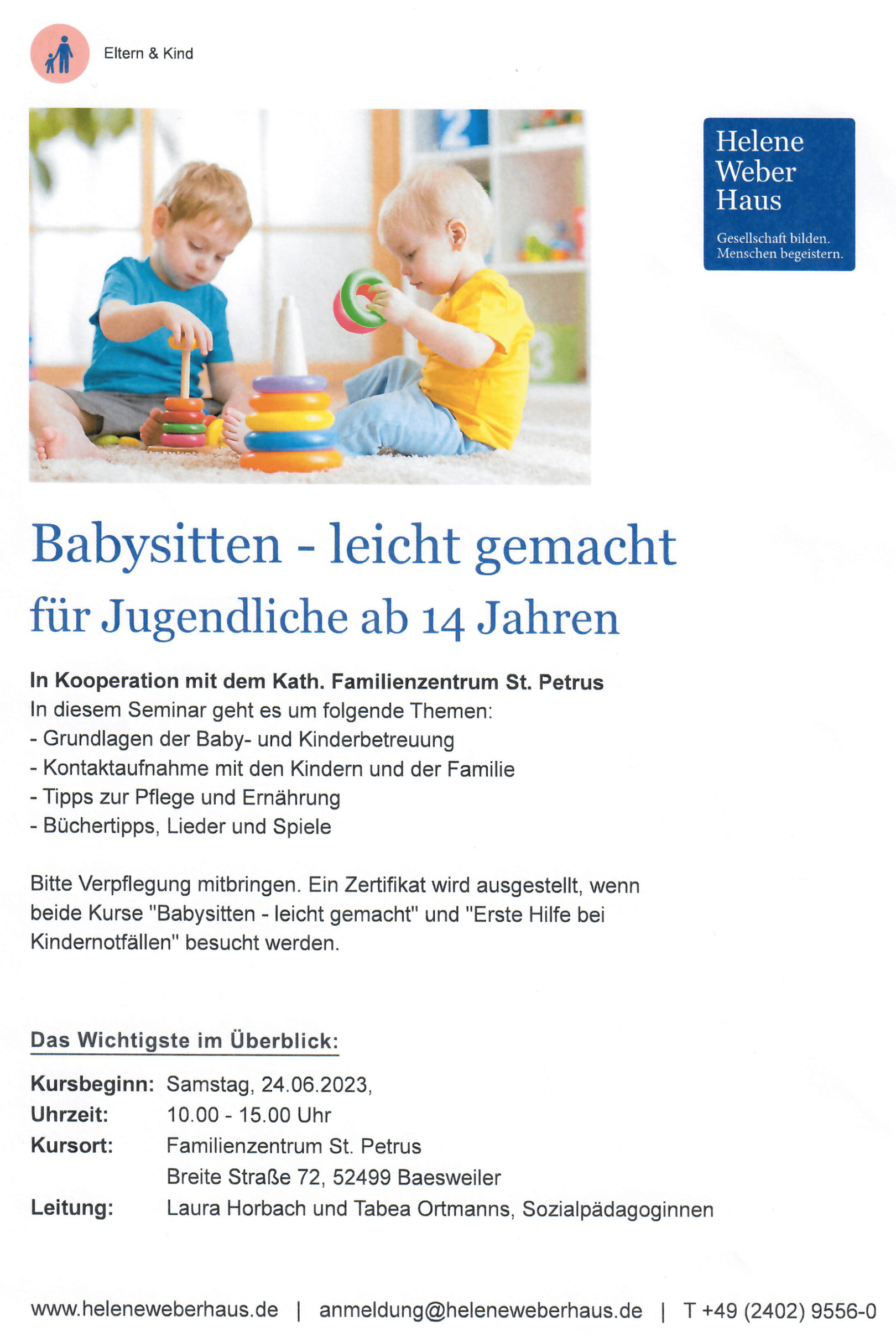 Babysitter-Kurs 2023 (c) Sandra Ganser